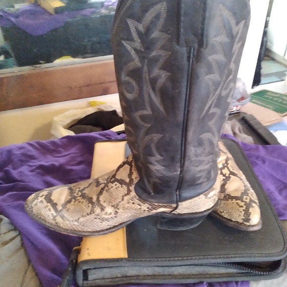 Exotic Python leather boots